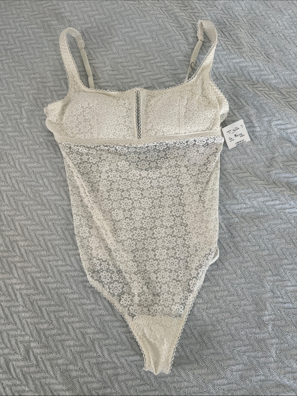 Gilly Hicks Cream Floral Lace Bodysuit